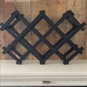 Black Wooden Accordion Countertop Wine Rack